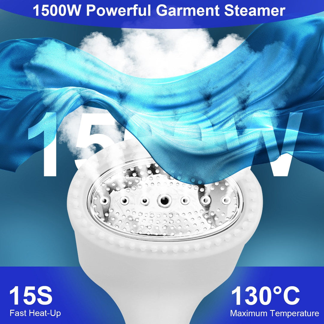 1500W Garment Steamer Portable Handheld Fabric Steamer with Lint Brush Removable 350ML Water Tank Wet Dry Ironing for Home Travel Office