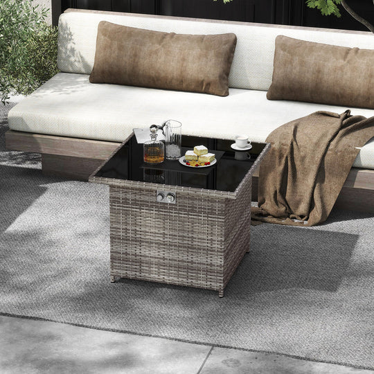 32.5 Inch Propane Fire Pit Table 5000 BTU with Tempered Glass Tabletop