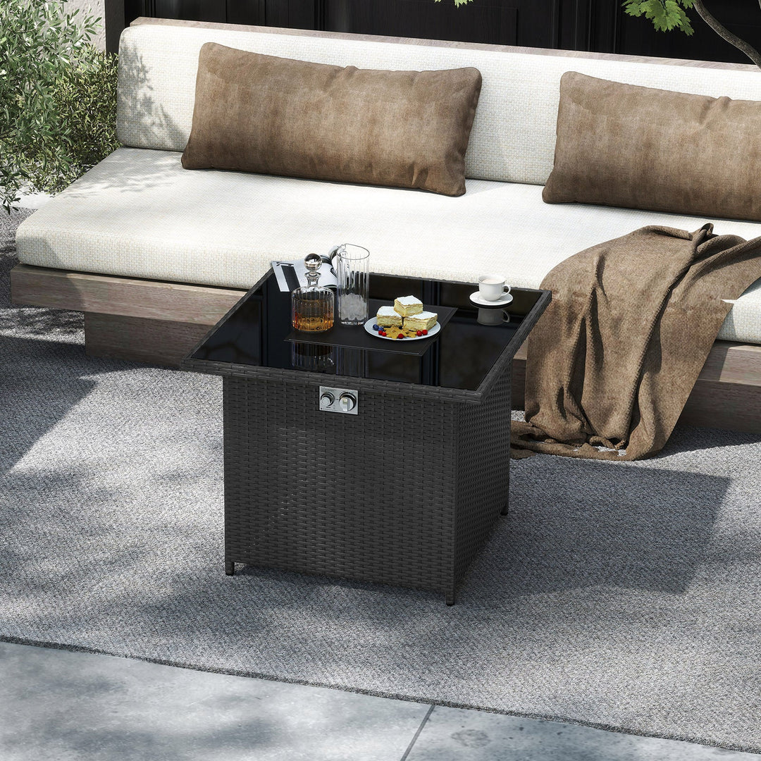 32.5 Inch Propane Fire Pit Table 5000 BTU with Tempered Glass Tabletop