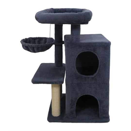 33.5 Inch Cute Kitten Tower with 2-Tier Condo and Padded Top Perch