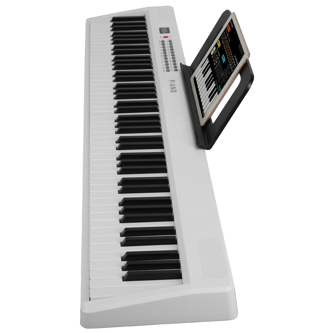 Folding Piano Keyboard 88 Keys Rechargeable Full Size Semi Weighted Piano Digital ElectronicÊPiano with LCD Screen Carry Bag Mic Sheet Music Stand Sti