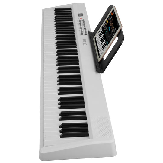 Folding Piano Keyboard 88 Keys Rechargeable Full Size Semi Weighted Piano Digital ElectronicÊPiano with LCD Screen Carry Bag Mic Sheet Music Stand Sti