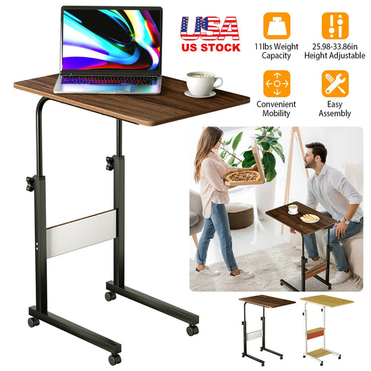 C Side Table Laptop Table Small Slim Snack Side Table for Couch Bed Sofa for Small Spaces Living Room Bedroom