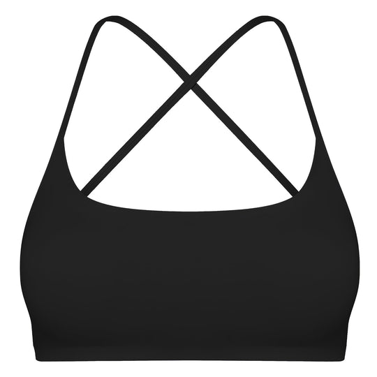 Women Cross Back Sport Bras Padded StrappyÊCrop Open Back Low Impact Bras SexyÊFitnessÊTank Tops with Removable Pads Thin Straps for Gym Yoga Workout
