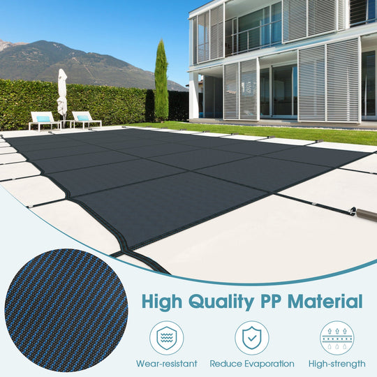 34 x 18 Feet Safety Pool Cover Fits 32 x16 Feet Inground Swimming Pools