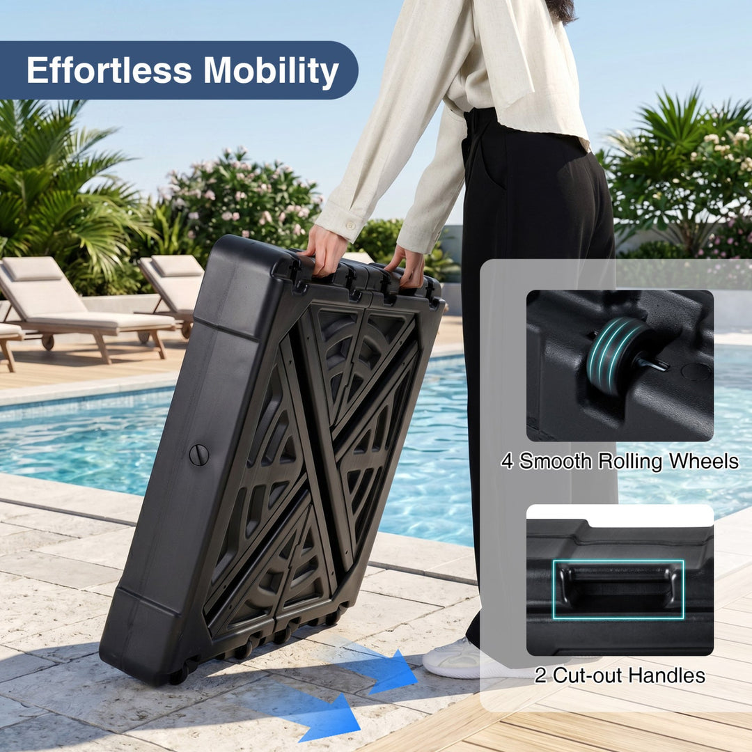 34" x 34" Cantilever Patio Umbrella Base with 4 Wheels