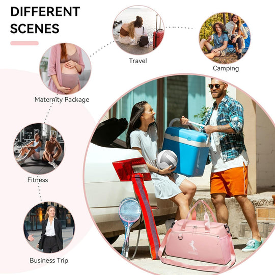 Gym Duffle Bag with Shoe Compartment & Wet Pocket 37L