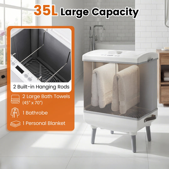 35L Large Towel Warmer with Heating and Drying Modes for Bathroom