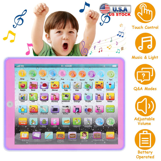 Kid Baby Toddler Tablet Toy Educational Learning Study Tablet Pad Gift for Aged 2 3 4 5 6 7 Girls Boys