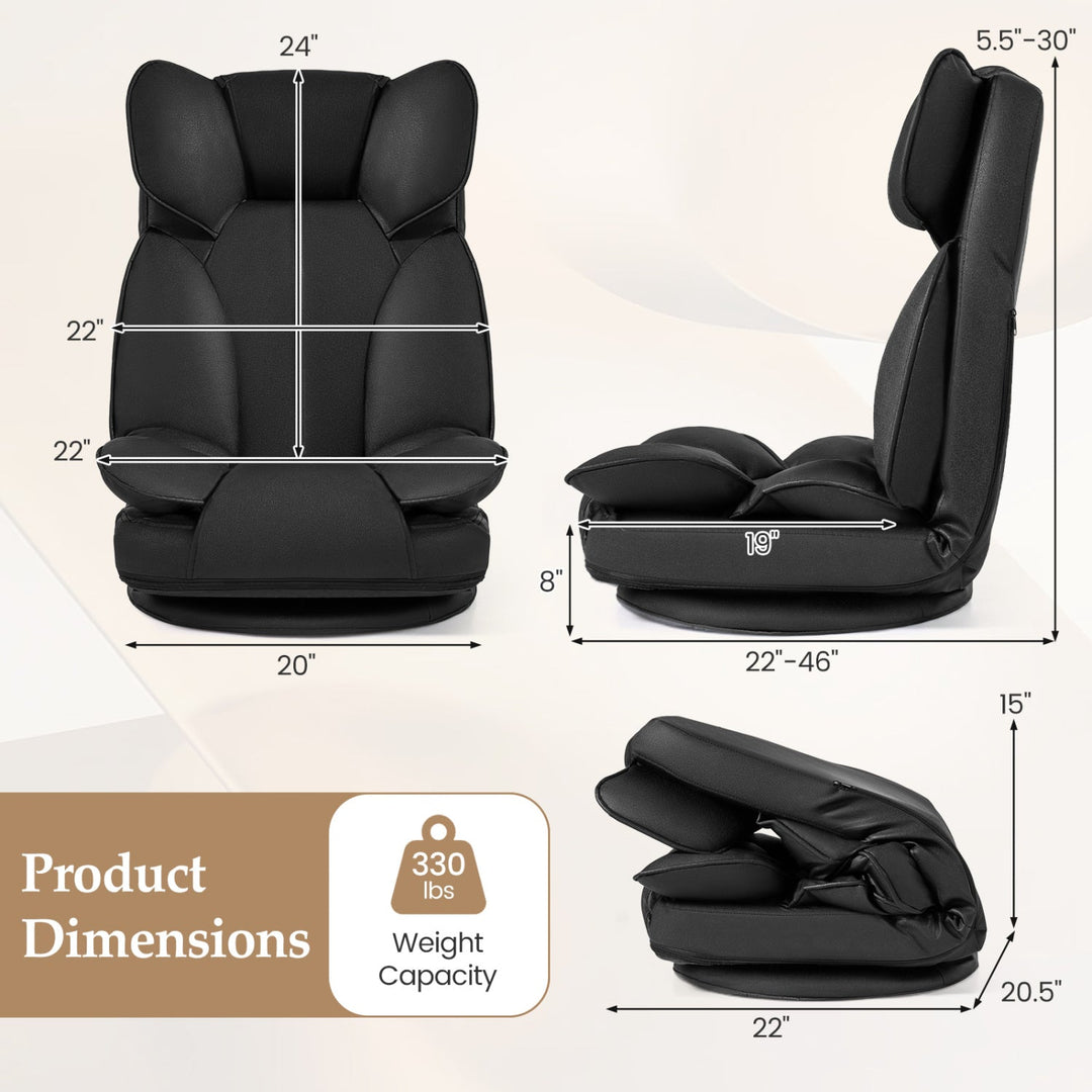 360 Degree Swivel Floor Gaming Chair with 6-Position Adjustable Backrest and Sponge Filling
