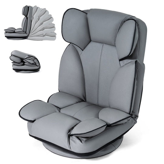 360 Degree Swivel Floor Gaming Chair with 6-Position Adjustable Backrest and Sponge Filling