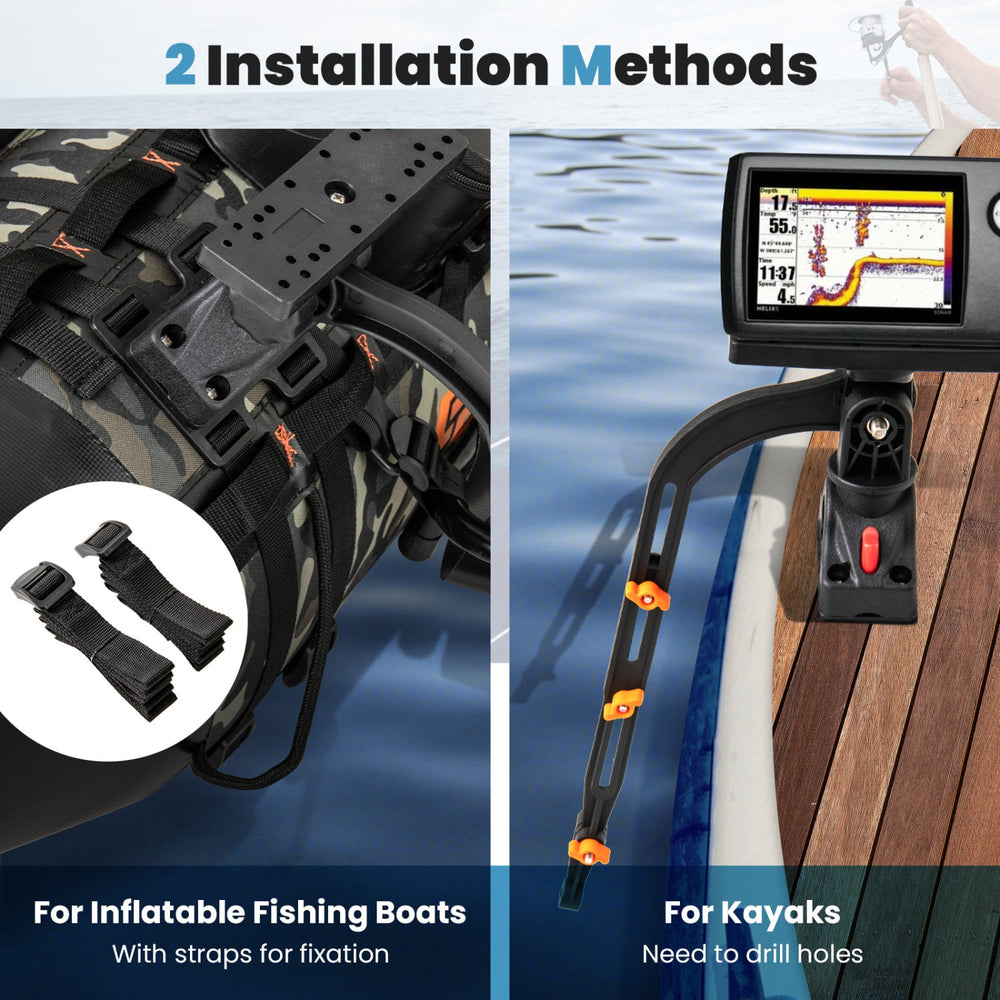 Fishing Boat Accessory Set with 360° Rotatable Mount & Rod Rack