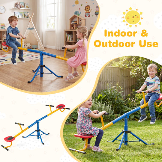 360° Rotating Kids Seesaw with Swivel Action