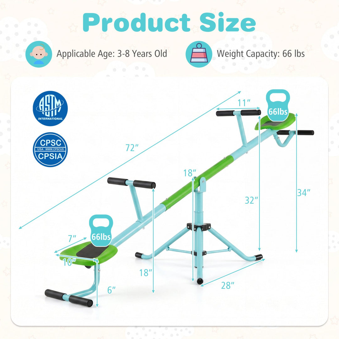 360° Rotating Kids Seesaw with Swivel Action