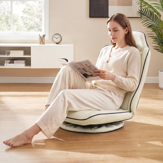 360° Swivel Floor Gaming Chair with Adjustable Backrest