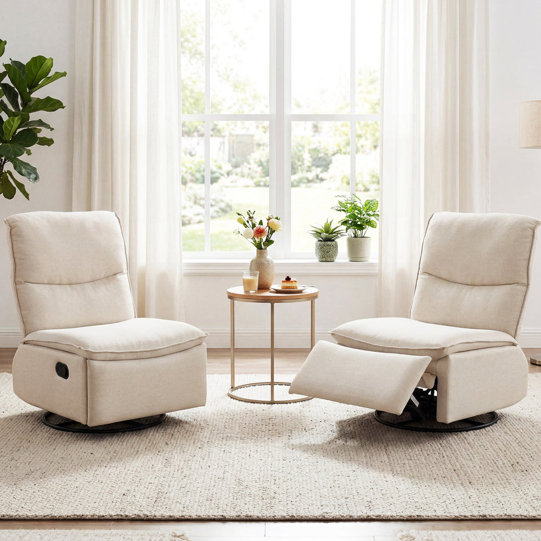360° Swivel Rocking Chair with Cushioned Back for Living Room