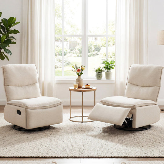360° Swivel Rocking Chair with Cushioned Back for Living Room