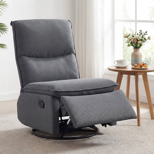 360° Swivel Rocking Chair with Cushioned Back for Living Room