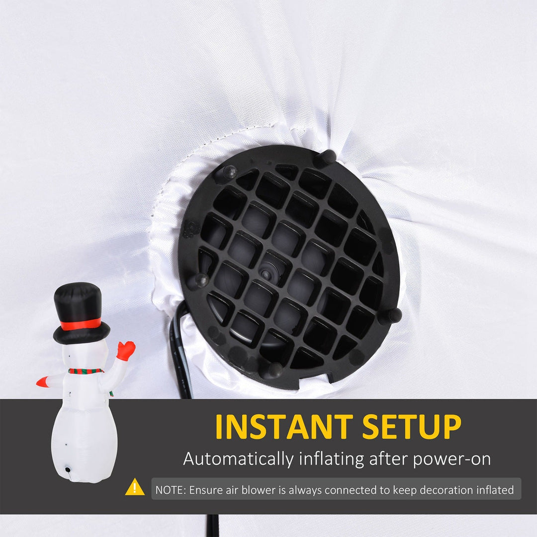 8FT Inflatable Waving Snowman with LED Lights & Built-In Fan