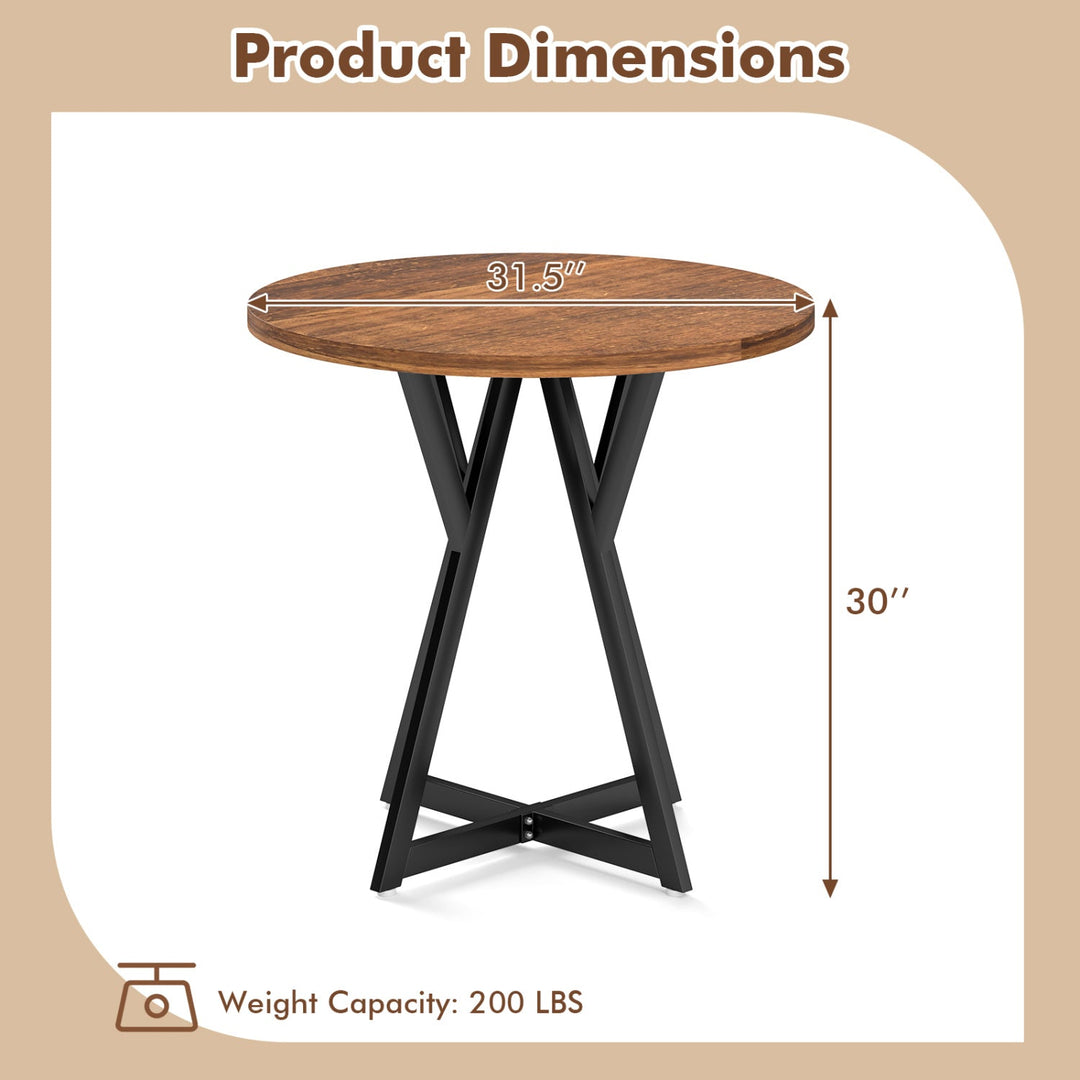 Round Dining Table 36 Inch with Metal Pedestal Base