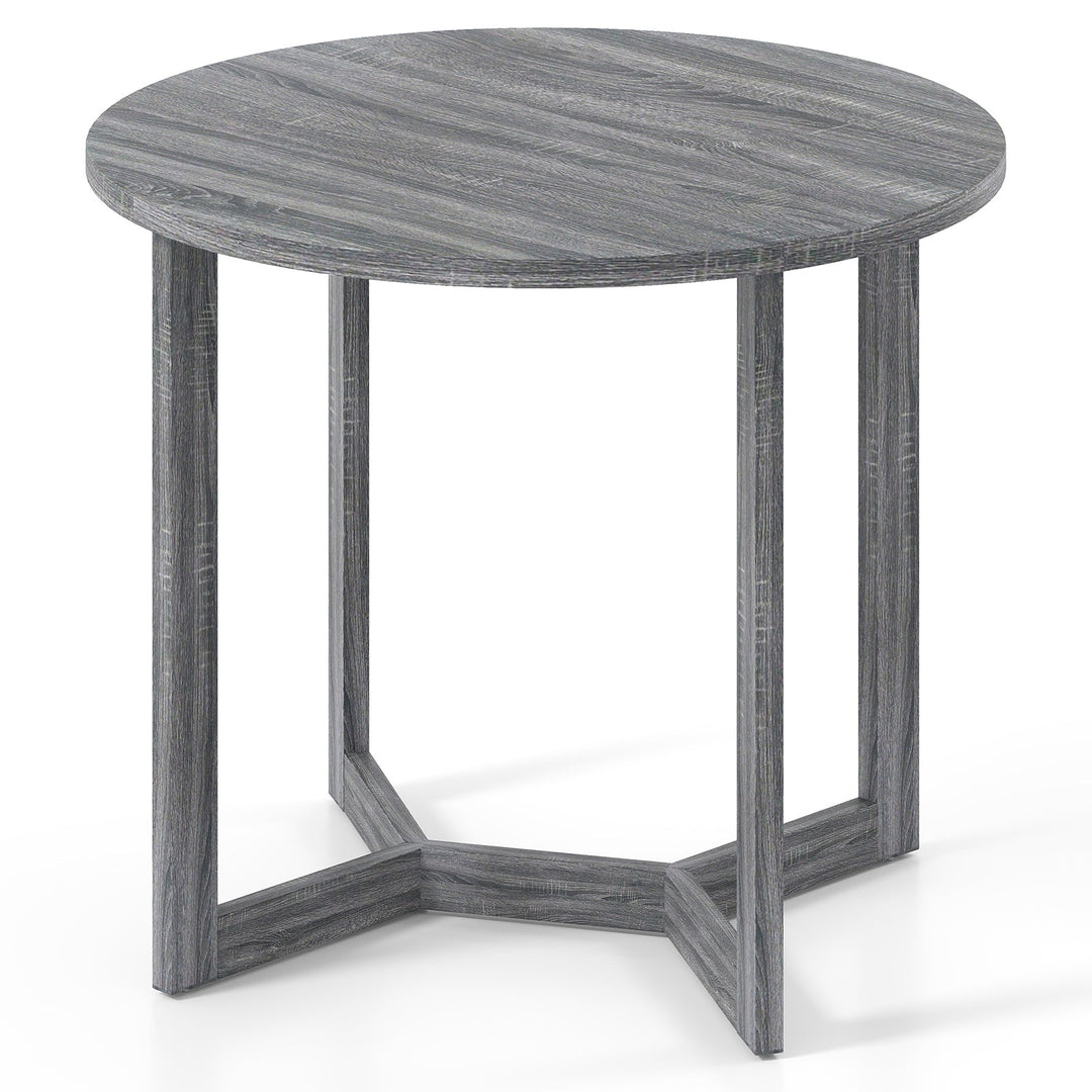 36 Inch Round Wood Dining Table for 2-4 People with Wing-shaped Pedestal Base