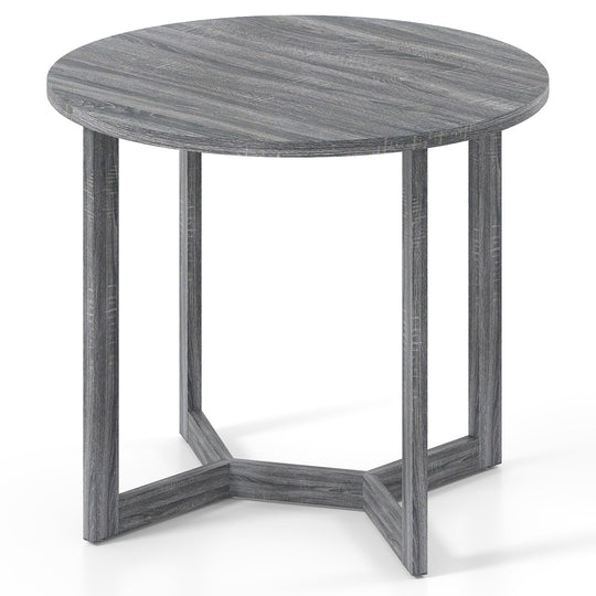 36 Inch Round Wood Dining Table for 2-4 People with Wing-shaped Pedestal Base