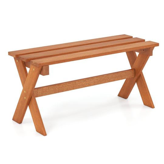 Outdoor Wood Bench Set of 2 - 36 Inch Backless Patio Seating