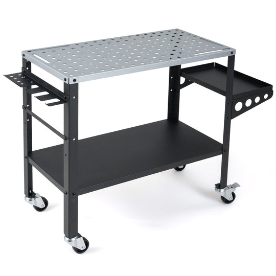 Welding Table 36x18" with 144 Fixture Holes and Lockable Wheels