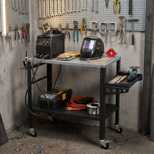 Welding Table 36x18" with 144 Fixture Holes and Lockable Wheels