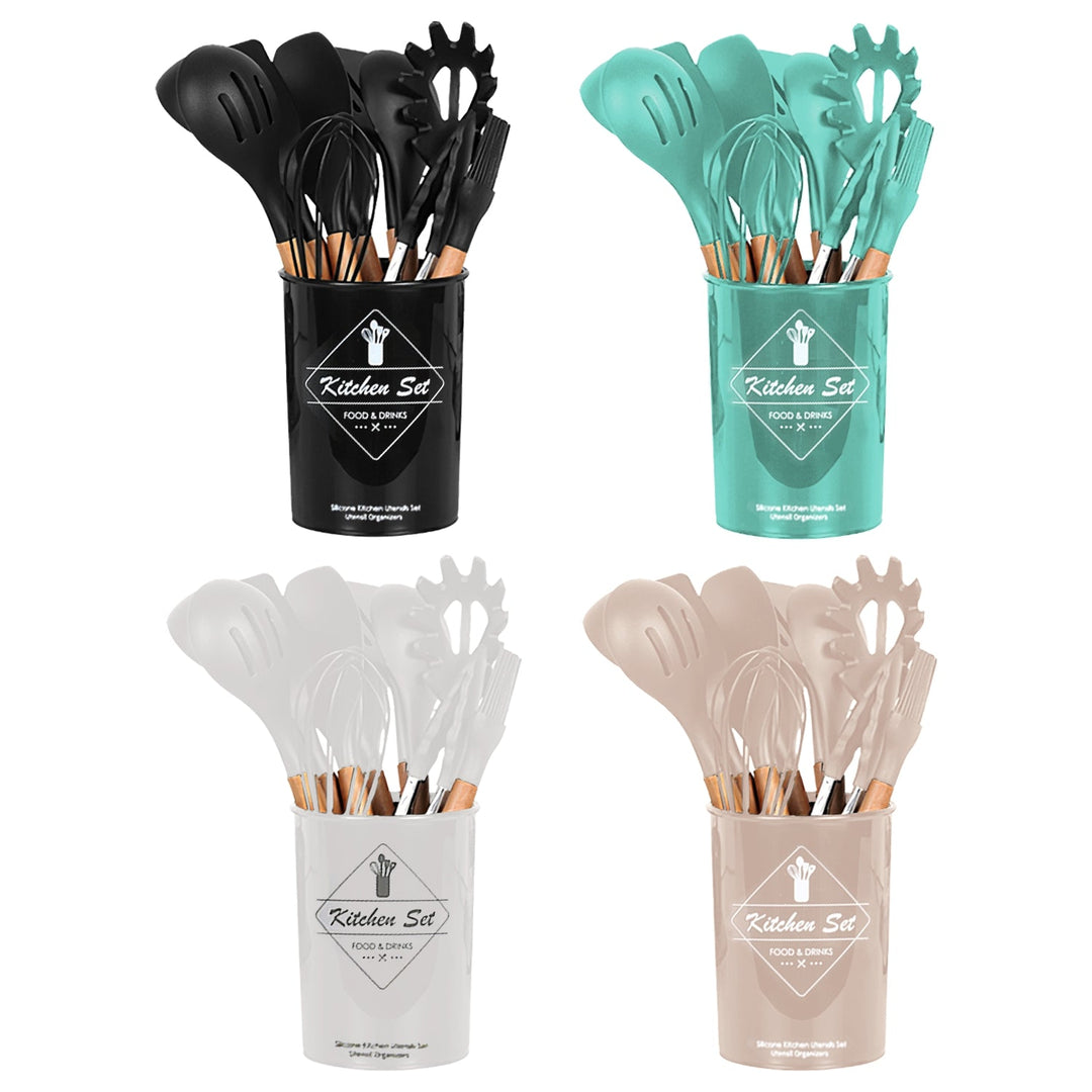 35Pcs Kitchen Cooking Utensils Set Spatula Set Baking Utensil Set Kitchen Accessories Necessities with Holder Egg Whisk Separator Tong Turner Spoons C