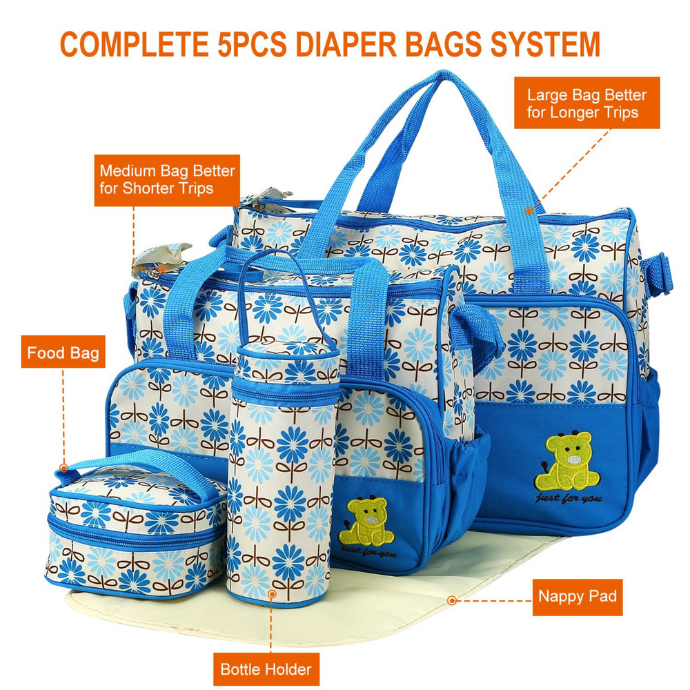 Gbruno 5PCS Baby Nappy Diaper Bags
