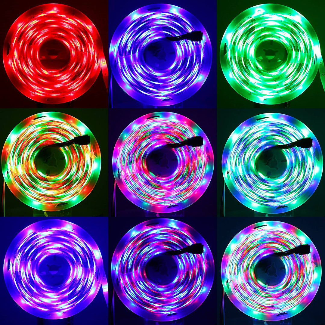 300 LEDs Strip Lights 5M/16.5ft 20 Colors RGB LED Strip IP65 Waterproof w/ Remote