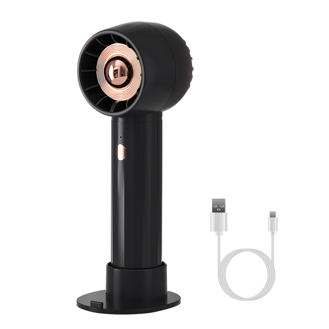 Portable Handheld Fan Rechargeable Pocket Personal Fan Quiet Desk Phone Holder Fan with 3 Speeds Removable Base for Commute Office Outdoor Indoor