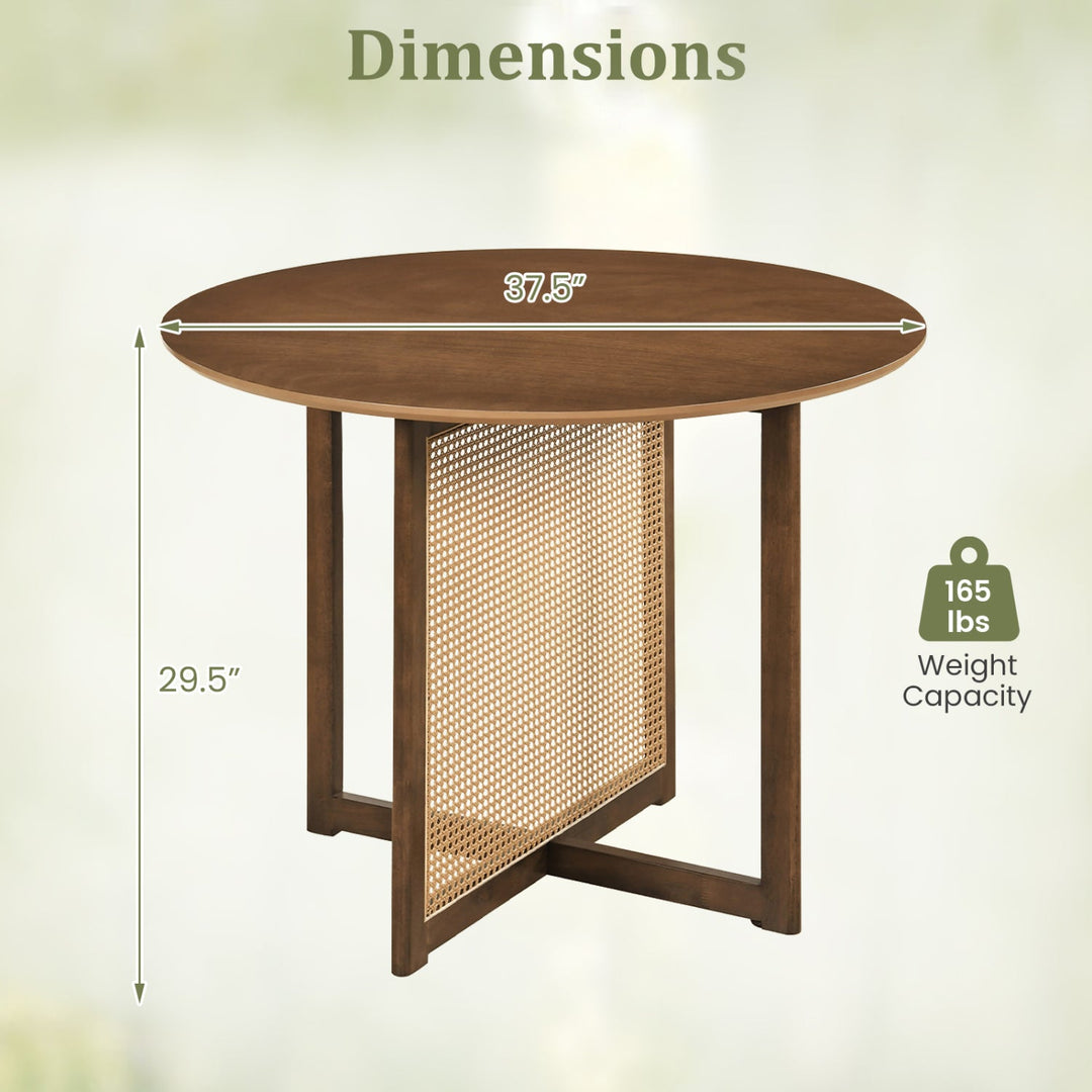 37.5 Inch Round Dining Table with Cross Pedestal Base