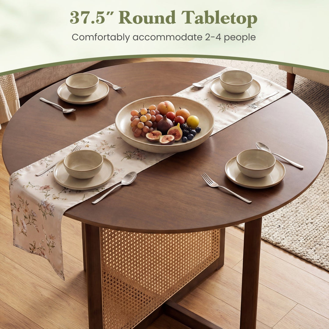 37.5 Inch Round Dining Table with Cross Pedestal Base