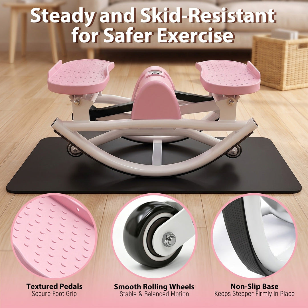 Compact Swing Stepper with Resistance Bands & LCD Monitor