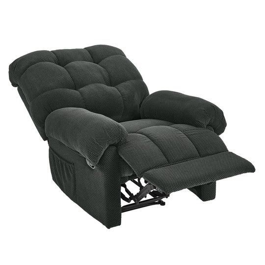 Modern Fabric Reclining Lounge Chair, Overstuffed Recliner Chair with Adjustable Backrest and Footrest, Padded Armrests,