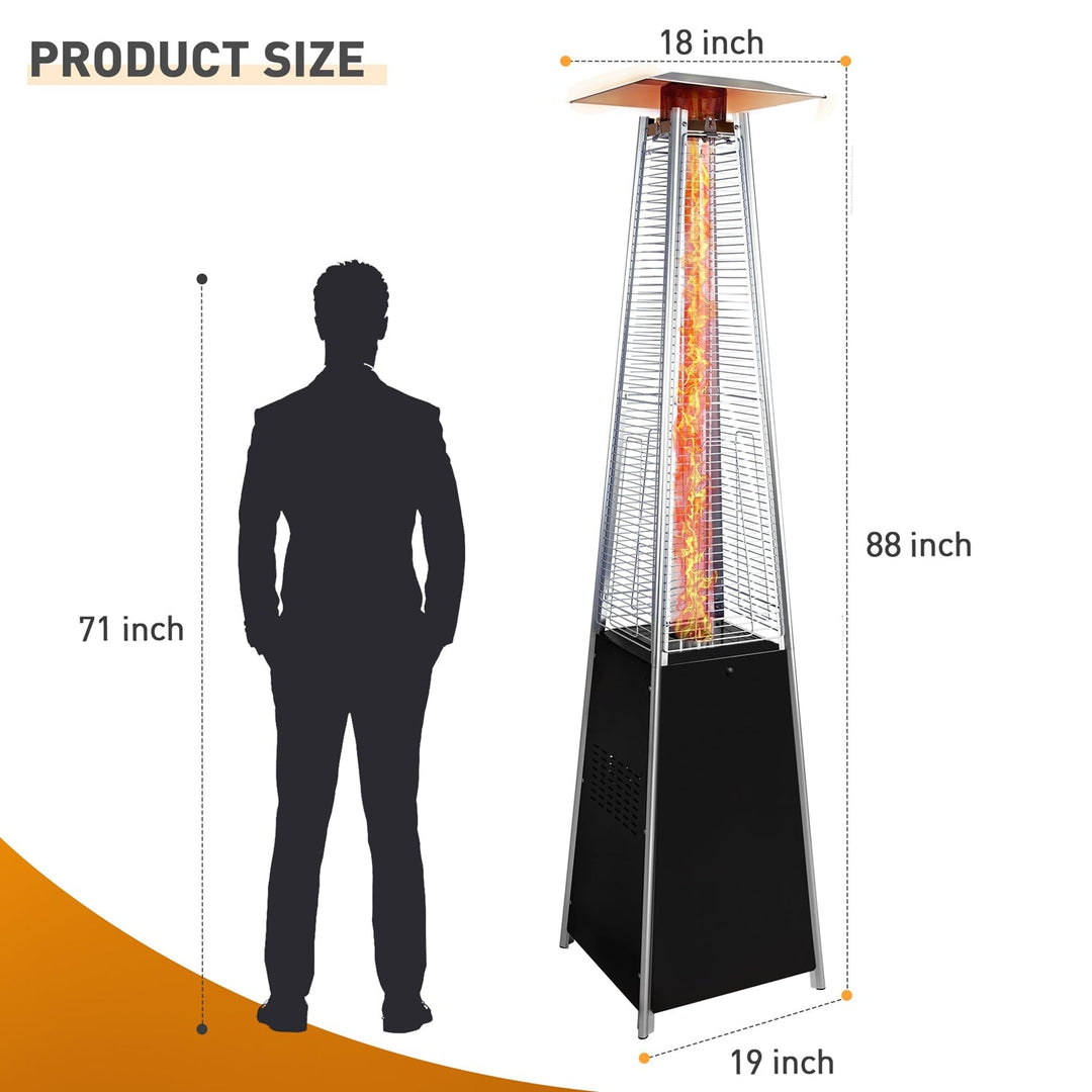 48,000 BTU Pyramid Patio Heater with Quartz Glass Tube