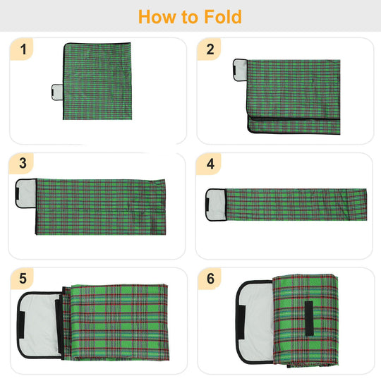 Foldable Waterproof Camping Blanket – 60"x78" Rug for Outdoor Travel