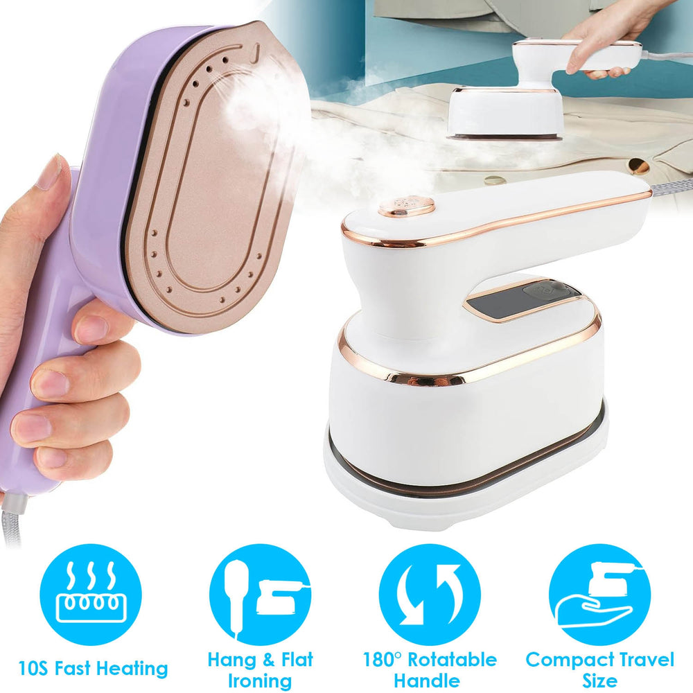 Portable Handheld Garment Steamer with 180° Rotatable Handle