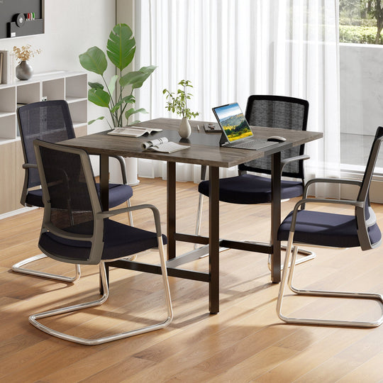 39.5" Square Conference Table with Thickened Tabletop