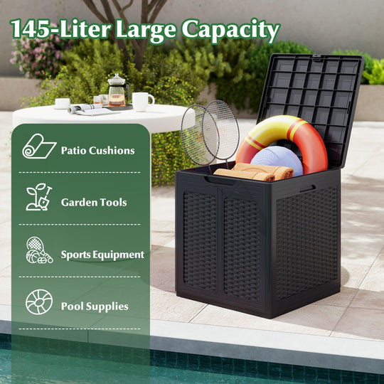 39 Gallon Deck Box with Lockable Lid - Weatherproof Storage