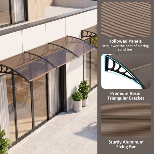 Door Awning 39x30 Inch Polycarbonate Window Canopy