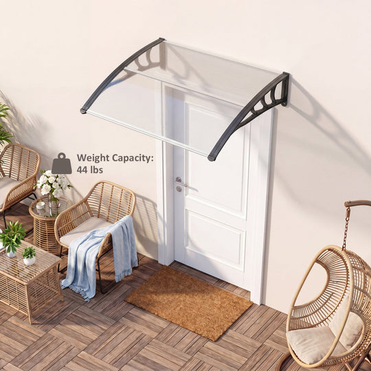 Door Awning 39x30 Inch Polycarbonate Window Canopy