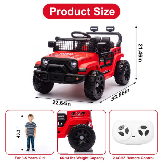 24V Kids Ride On Car with Remote Control & 4WD