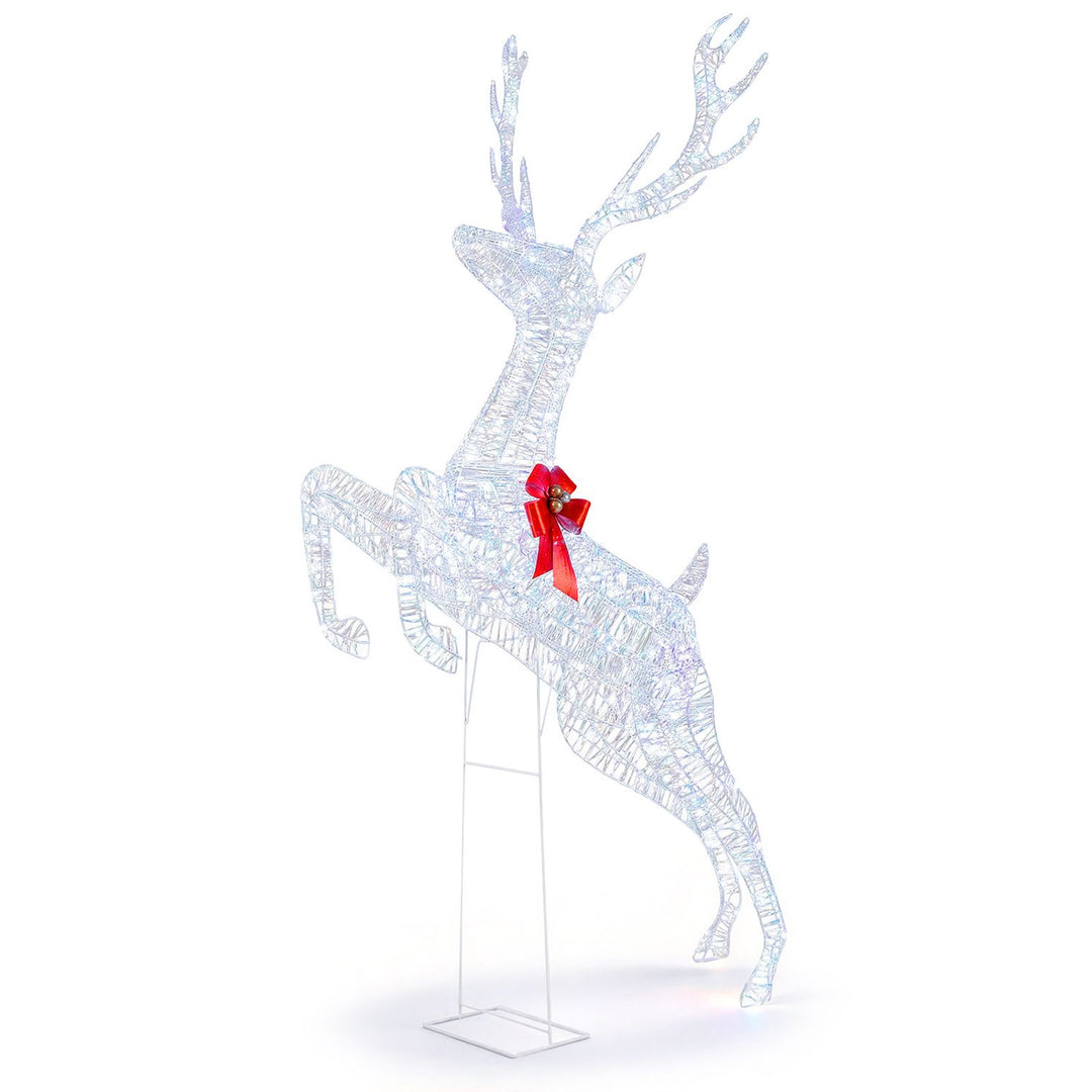 3D Large Lighted Christmas Reindeer Outdoor Decoration for Holiday Decor