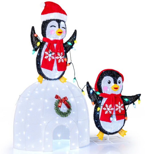 3D Pre-Lit Indoor Outdoor Xmas Holiday with 170 Cold-White LED Lights for Home