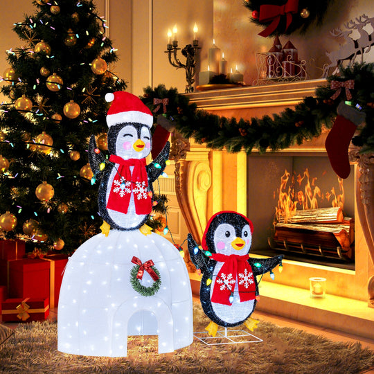 3D Pre-Lit Indoor Outdoor Xmas Holiday with 170 Cold-White LED Lights for Home