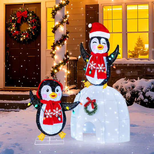 3D Pre-Lit Indoor Outdoor Xmas Holiday with 170 Cold-White LED Lights for Home