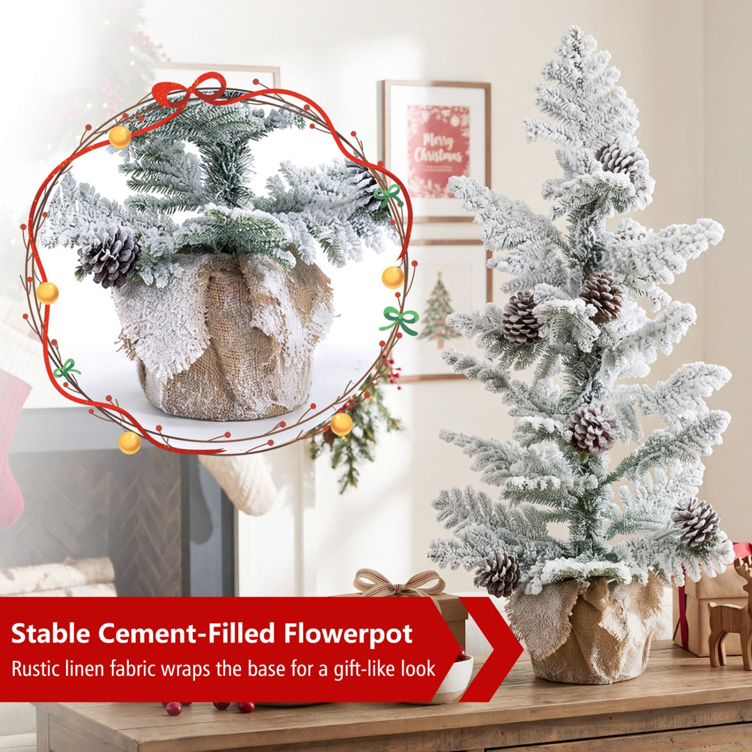 3ft Tabletop Christmas Tree with Snow Flocked Pine Cones